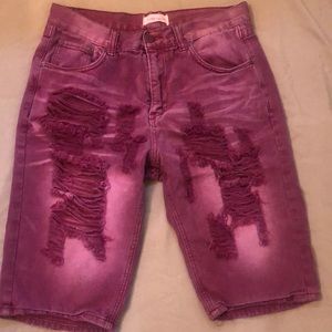 Men’s Blind Trust size 34 bleached and distressed shorts.